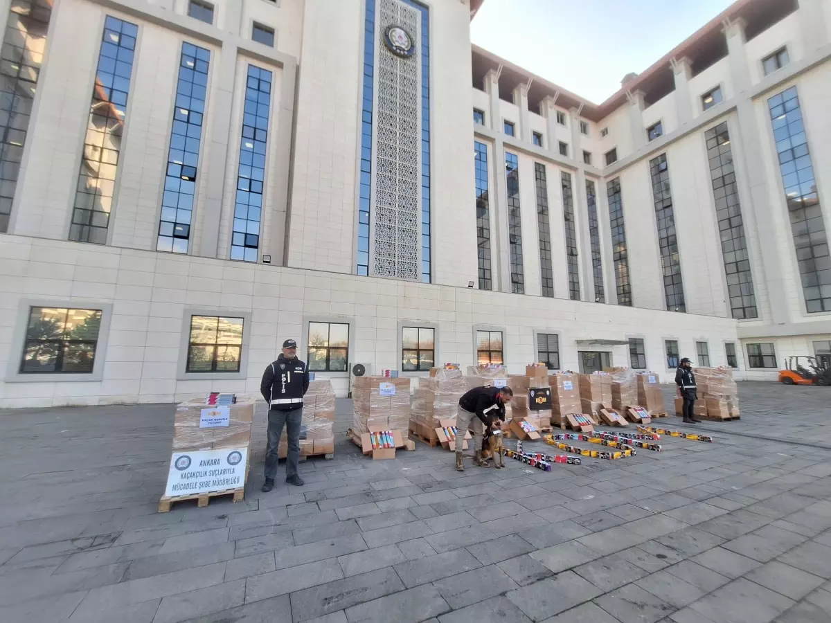 Ankara’da Bandrolsüz 3.6 Ton Nargile Tütünü Ele Geçirildi